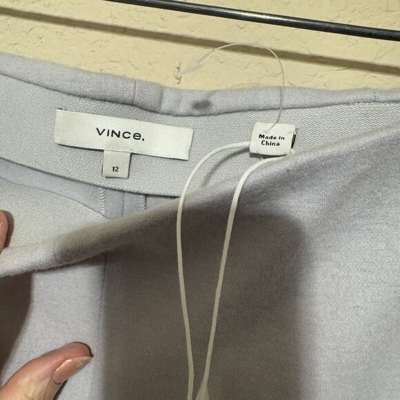 NEW VINCE Wool Flannel Wide Leg Pants Grey sz 12 $395 RV tall quiet luxury - Picture 5 of 9